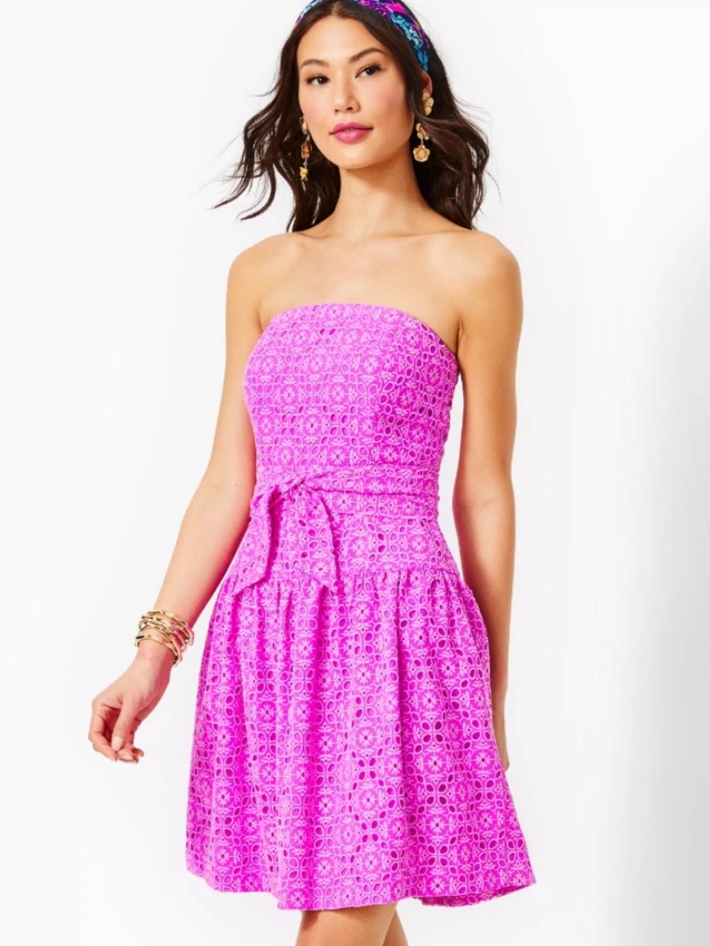 Lilly Pulitzer Pink Akela Strapless Eyelet Summer Dress | Orchid
Oasis